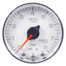 Load image into Gallery viewer, AutoMeter P33411 GAUGE, TACH, 2 1/16", 8K RPM, W/ SHIFT LIGHT &amp; PEAK MEM, WHT/CHRM, SPEK-PRO