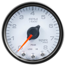 Load image into Gallery viewer, AutoMeter P33412 GAUGE, TACH, 2 1/16", 8K RPM, W/ SHIFT LIGHT &amp; PEAK MEM, WHT/BLK, SPEK-PRO