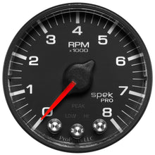Load image into Gallery viewer, AutoMeter P334328 GAUGE, TACH, 2 1/16", 8K RPM, W/ SHIFT LIGHT &amp; PEAK MEM, BLK/BLK, SPEK-PRO