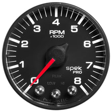 Load image into Gallery viewer, AutoMeter P334328 GAUGE, TACH, 2 1/16", 8K RPM, W/ SHIFT LIGHT &amp; PEAK MEM, BLK/BLK, SPEK-PRO