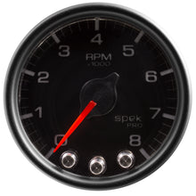 Load image into Gallery viewer, AutoMeter P33432 GAUGE, TACH, 2 1/16", 8K RPM, W/ SHIFT LIGHT &amp; PEAK MEM, BLK/BLK, SPEK-PRO