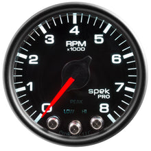 Load image into Gallery viewer, AutoMeter P33432 GAUGE, TACH, 2 1/16", 8K RPM, W/ SHIFT LIGHT &amp; PEAK MEM, BLK/BLK, SPEK-PRO