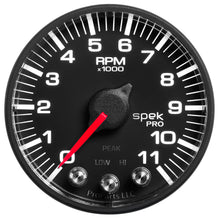 Load image into Gallery viewer, AutoMeter P336328 GAUGE, TACH, 2 1/16", 11K RPM, W/ SHIFT LIGHT &amp; PEAK MEM, BLK/BLK, SPEK-PRO
