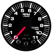 Load image into Gallery viewer, AutoMeter P336328 GAUGE, TACH, 2 1/16", 11K RPM, W/ SHIFT LIGHT &amp; PEAK MEM, BLK/BLK, SPEK-PRO