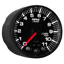 Load image into Gallery viewer, AutoMeter P336328 GAUGE, TACH, 2 1/16", 11K RPM, W/ SHIFT LIGHT &amp; PEAK MEM, BLK/BLK, SPEK-PRO
