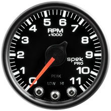 Load image into Gallery viewer, AutoMeter P33632 GAUGE, TACH, 2 1/16", 11K RPM, W/ SHIFT LIGHT &amp; PEAK MEM, BLK/BLK, SPEK-PRO