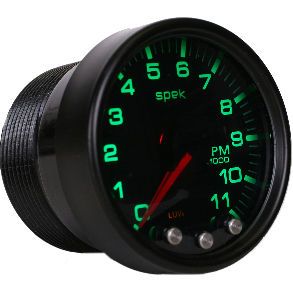 AutoMeter P33652 GAUGE, TACH, 2 1/16", 11K RPM, W/ SHIFT LIGHT & PEAK MEM, BLK/SMKE/BLK, SPEK-PRO