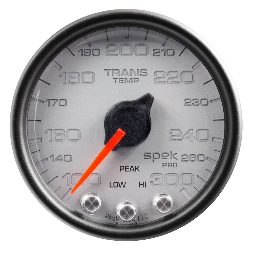 AutoMeter P34222 GAUGE, TRANS TEMP, 2 1/16", 300?F, STEPPER MOTOR W/PK & WRN, SLVR/BLK, SPEK-PRO