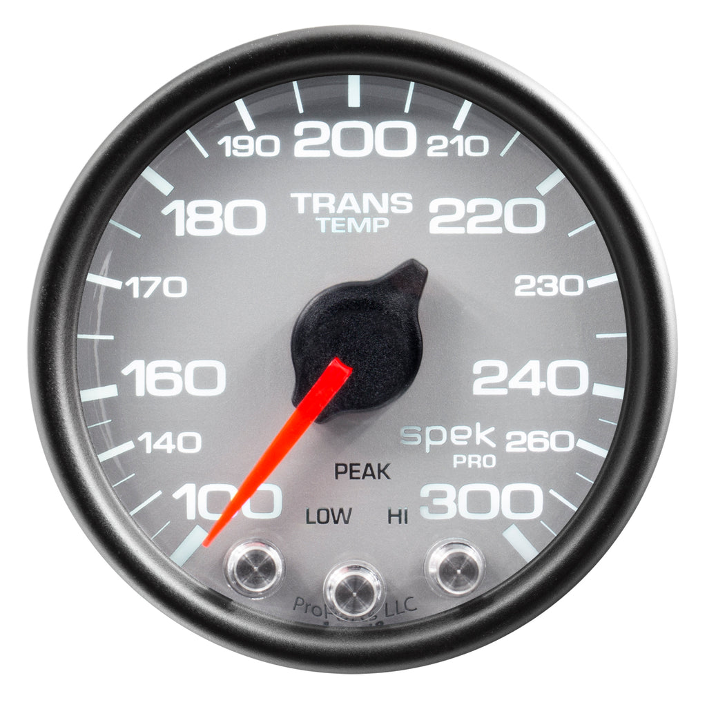 AutoMeter P34222 GAUGE, TRANS TEMP, 2 1/16", 300?F, STEPPER MOTOR W/PK & WRN, SLVR/BLK, SPEK-PRO