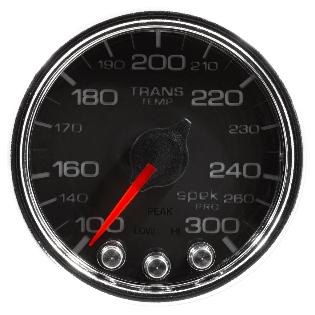 AutoMeter P34231 GAUGE, TRANS TEMP, 2 1/16", 300?F, STEPPER MOTOR W/PK & WRN, BLK/CHRM, SPEK-PRO