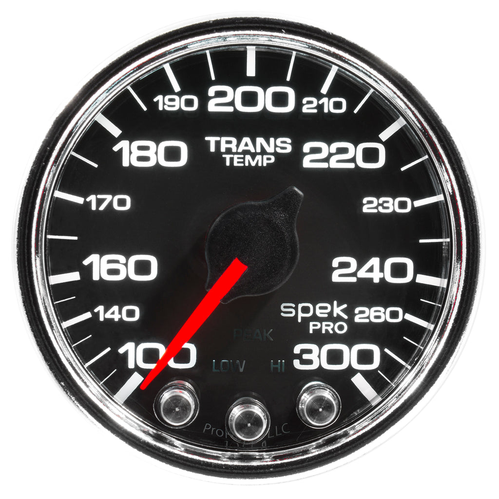 AutoMeter P34231 GAUGE, TRANS TEMP, 2 1/16", 300?F, STEPPER MOTOR W/PK & WRN, BLK/CHRM, SPEK-PRO