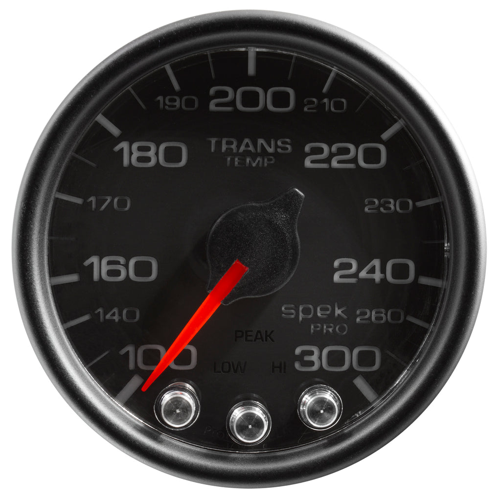 AutoMeter P34232 GAUGE, TRANS TEMP, 2 1/16", 300?F, STEPPER MOTOR W/PEAK & WRN, BLK/BLK, SPEK-PRO