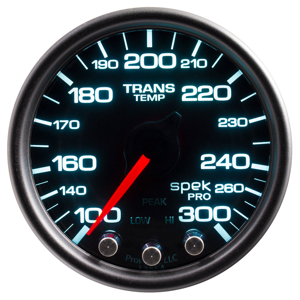AutoMeter P34252 GAUGE, TRANS TEMP, 2 1/16", 300?F, STPR MTR W/PK & WRN, BLK/SMOKE/BLK, SPEK-PRO
