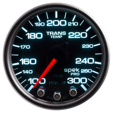 Load image into Gallery viewer, AutoMeter P34252 GAUGE, TRANS TEMP, 2 1/16", 300?F, STPR MTR W/PK &amp; WRN, BLK/SMOKE/BLK, SPEK-PRO