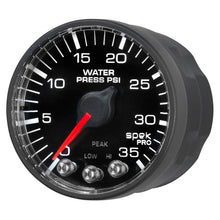 Load image into Gallery viewer, AutoMeter P343328 GAUGE, WATER PRESS, 2 1/16", 35PSI, STEPPER MOTOR W/PK &amp; WRN, BLK/BLK, SPEK-PRO