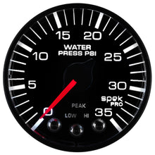 Load image into Gallery viewer, AutoMeter P343328 GAUGE, WATER PRESS, 2 1/16", 35PSI, STEPPER MOTOR W/PK &amp; WRN, BLK/BLK, SPEK-PRO