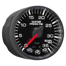 Load image into Gallery viewer, AutoMeter P343328 GAUGE, WATER PRESS, 2 1/16", 35PSI, STEPPER MOTOR W/PK &amp; WRN, BLK/BLK, SPEK-PRO