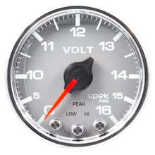 Load image into Gallery viewer, AutoMeter P34421 GAUGE, VOLTMETER, 2 1/16", 16V, STEPPER MOTOR W/PEAK &amp; WARN, SLVR/CHRM, SPEK-PRO