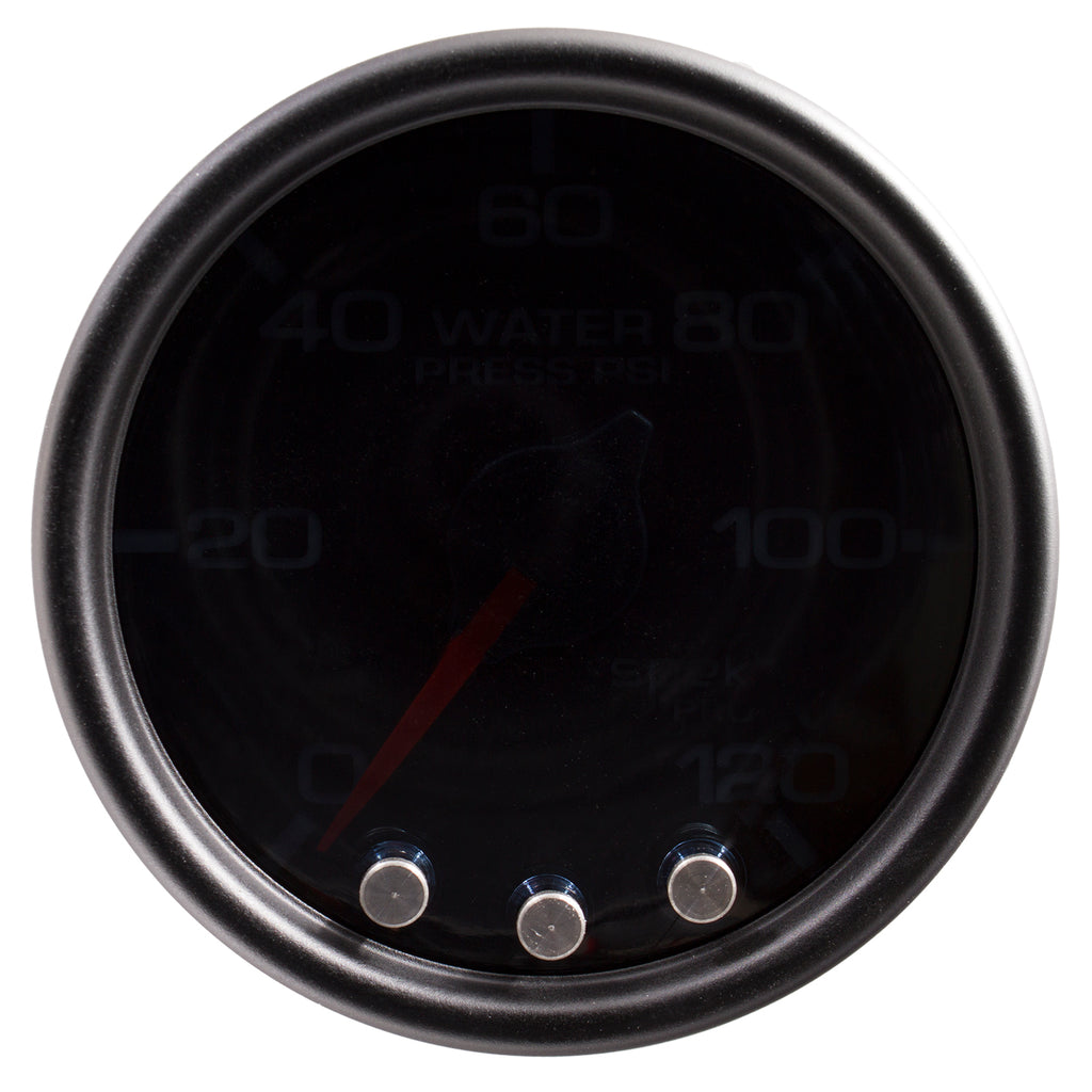 AutoMeter P34552 GAUGE, WATER PRESS, 2 1/16", 120PSI, STEPPER MTR W/PK & WRN, BLK/SMOKE/BLK, SPEK