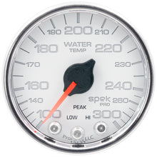 Load image into Gallery viewer, AutoMeter P34611 GAUGE, WATER TEMP, 2 1/16", 300?F, STEPPER MOTOR W/PEAK &amp; WARN, WHT/CHRM, SPEK