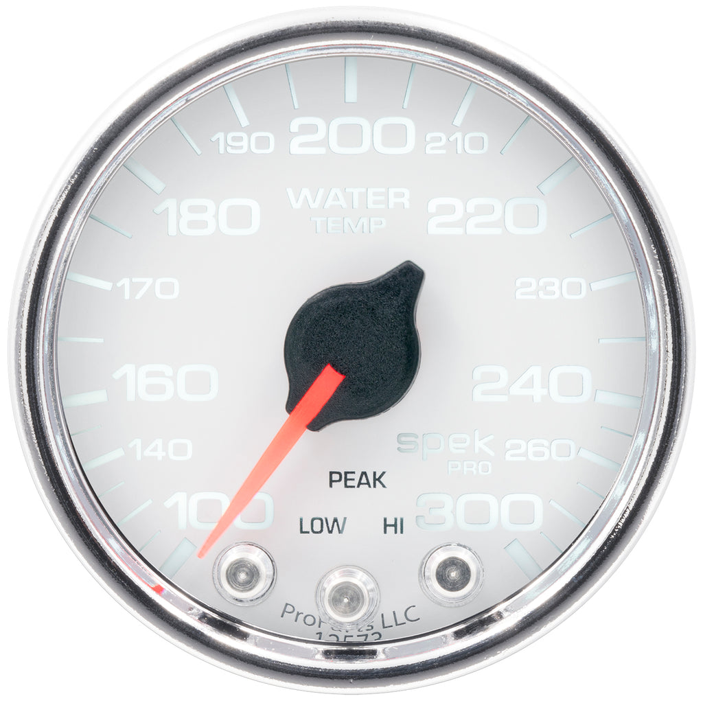 AutoMeter P34611 GAUGE, WATER TEMP, 2 1/16", 300?F, STEPPER MOTOR W/PEAK & WARN, WHT/CHRM, SPEK