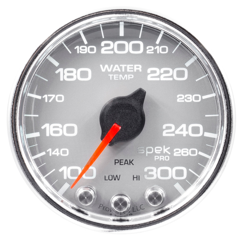 AutoMeter P34621 GAUGE, WATER TEMP, 2 1/16", 300?F, STEPPER MOTOR W/PEAK & WARN, SLVR/CHRM, SPEK