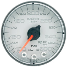 Load image into Gallery viewer, AutoMeter P346228 GAUGE, WATER TEMP, 2 1/16", 300?F, STEPPER MOTOR W/PEAK &amp; WARN, SLVR/BLK, SPEK