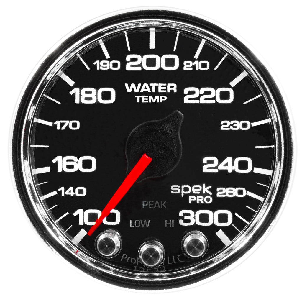 AutoMeter P34631 GAUGE, WATER TEMP, 2 1/16", 300?F, STEPPER MOTOR W/PEAK & WARN, BLK/CHRM, SPEK