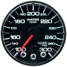 Load image into Gallery viewer, AutoMeter P346328 GAUGE, WATER TEMP, 2 1/16", 300?F, STEPPER MOTOR W/PEAK &amp; WARN, BLK/BLK, SPEK