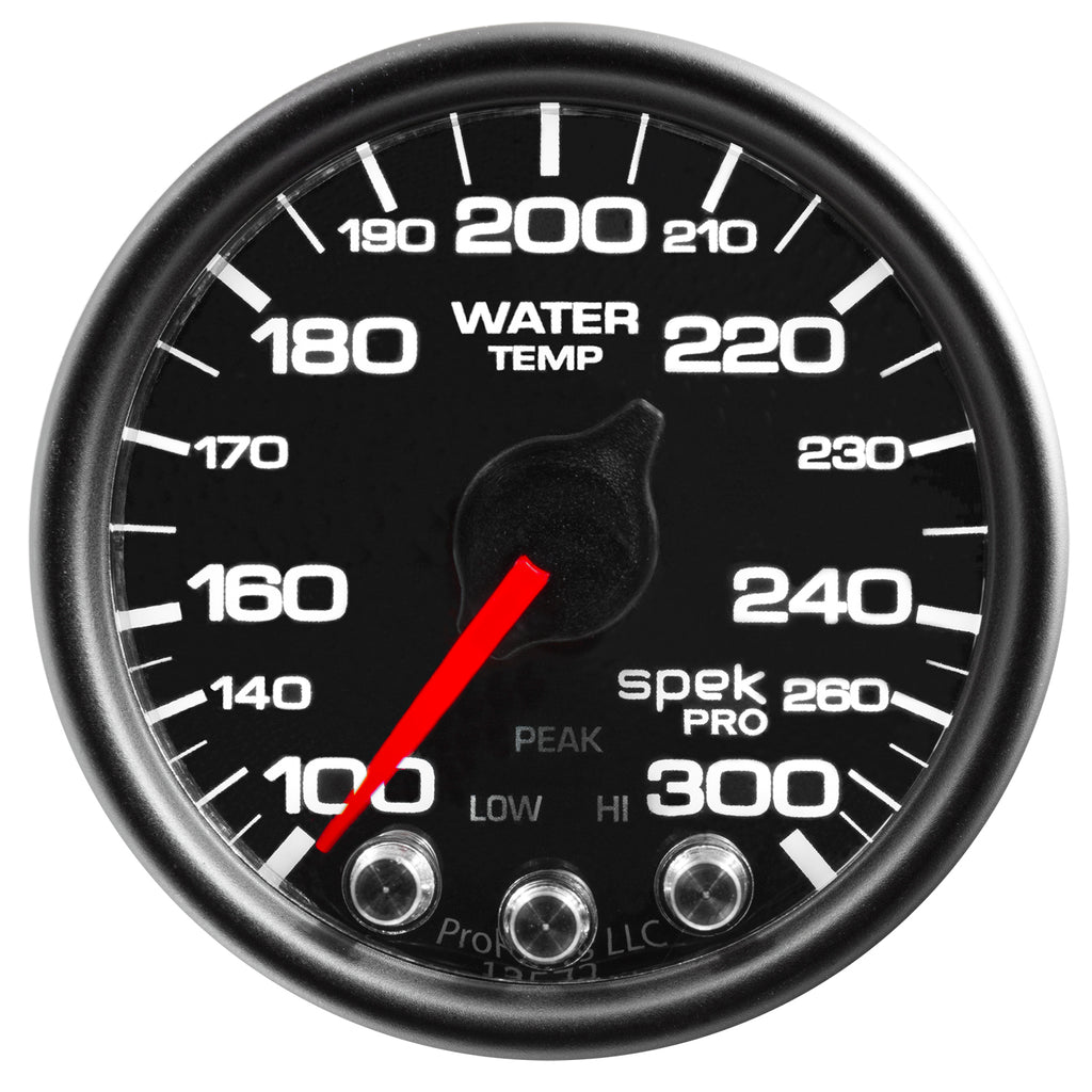 AutoMeter P34632 GAUGE, WATER TEMP, 2 1/16", 300?F, STEPPER MOTOR W/PEAK & WARN, BLK/BLK, SPEK