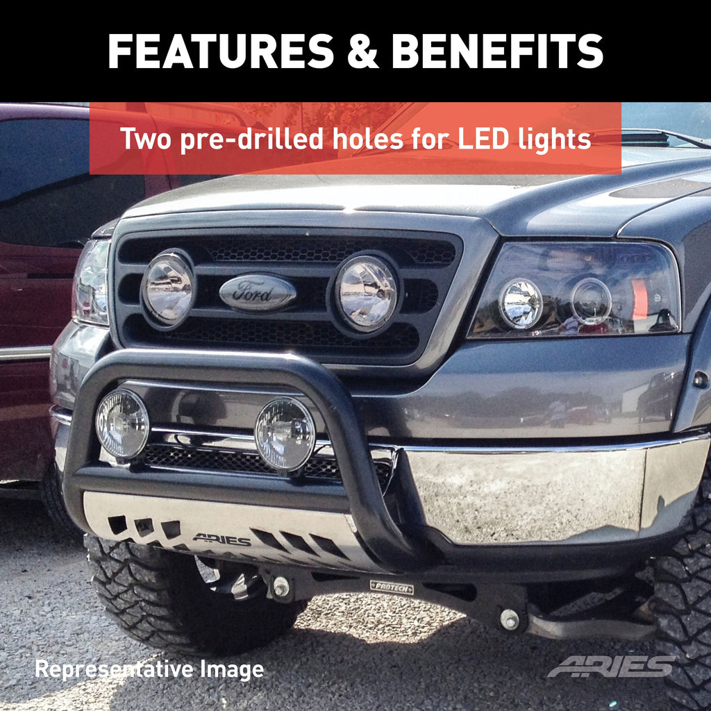 ARIES P35-9004 Pro Series 3in. Black Steel Bull Bar; Select Nissan NV; Titan XD - Truck Part Superstore