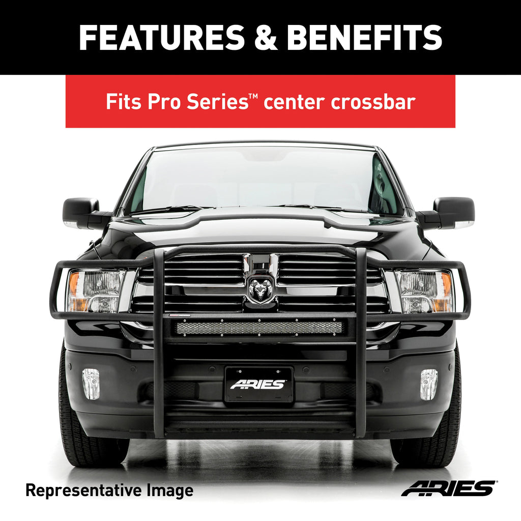 ARIES PC30MB ARIES PC30MB Pro Series 30-Inch Black Steel Grille Guard Light Bar Cover Plate - Truck Part Superstore