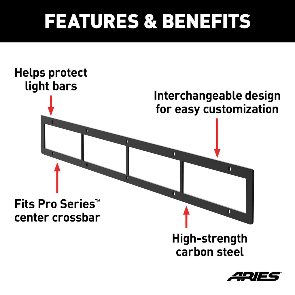 ARIES PC30OB Pro Series 30-Inch Black Steel Light Bar Cover Plate
