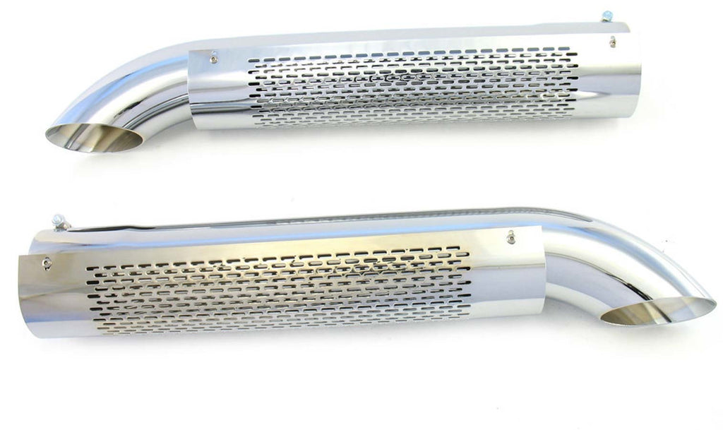 PATRIOT EXHAUST H3824 Side Tube Turnouts w/Shield/Mufflers Chrome