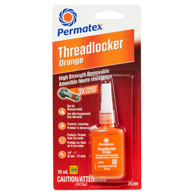 Permatex 25209 Orange High Strength Removable Threadlocker -10mL