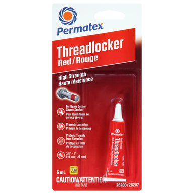Permatex 26207 Red High Strength 262 Threadlocker - 6mL