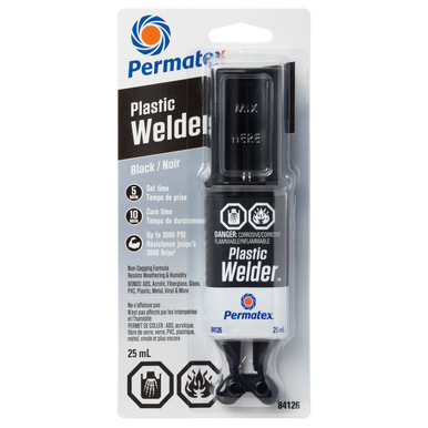 Permatex 84126 Plastic Welder Black Adhesive Syringe - 25mL