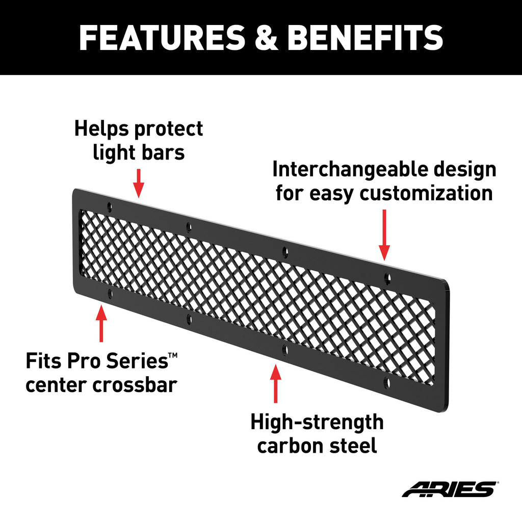 ARIES PJ20MB Pro Series 20-Inch Black Steel Light Bar Cover Plate