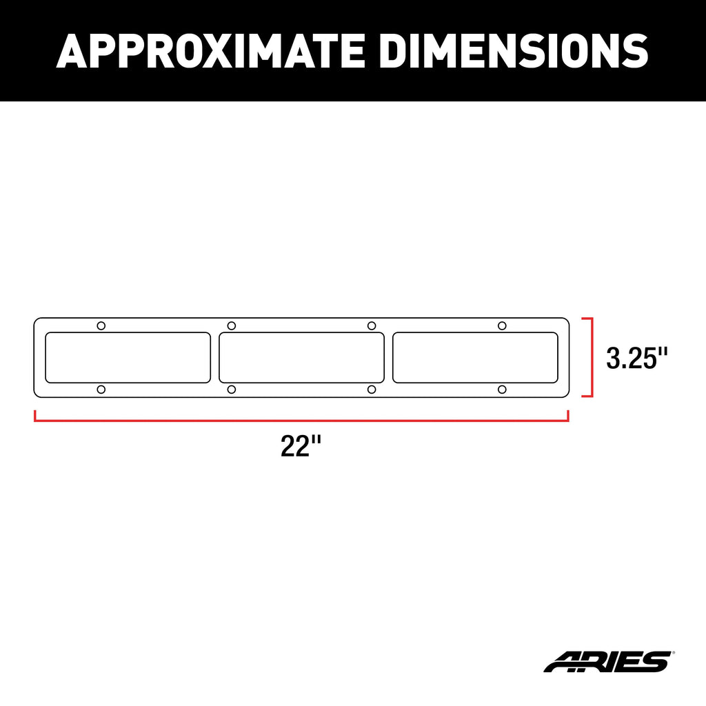 ARIES PJ20OB Pro Series 20-Inch Black Steel Light Bar Cover Plate