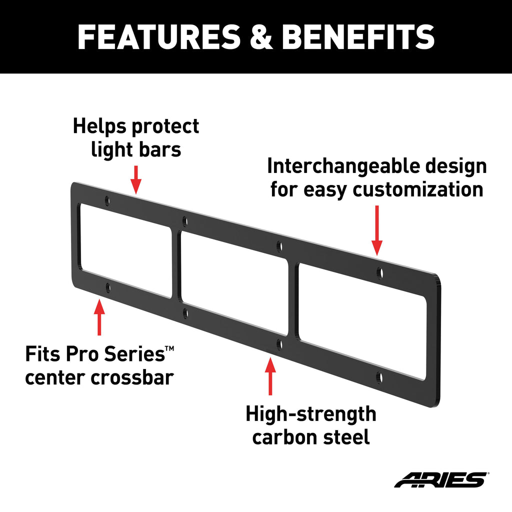 ARIES PJ20OB Pro Series 20-Inch Black Steel Light Bar Cover Plate
