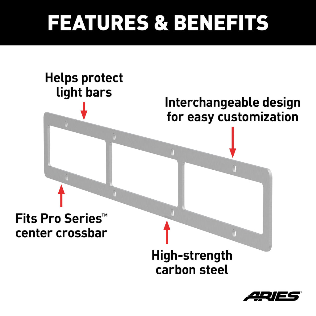 ARIES PJ20OS Pro Series 20-Inch Brushed Stainless Light Bar Cover Plate