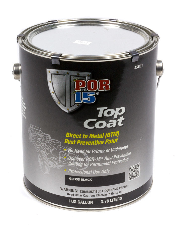 POR-15 45801 Top Coat Gloss Black 1 Gallon