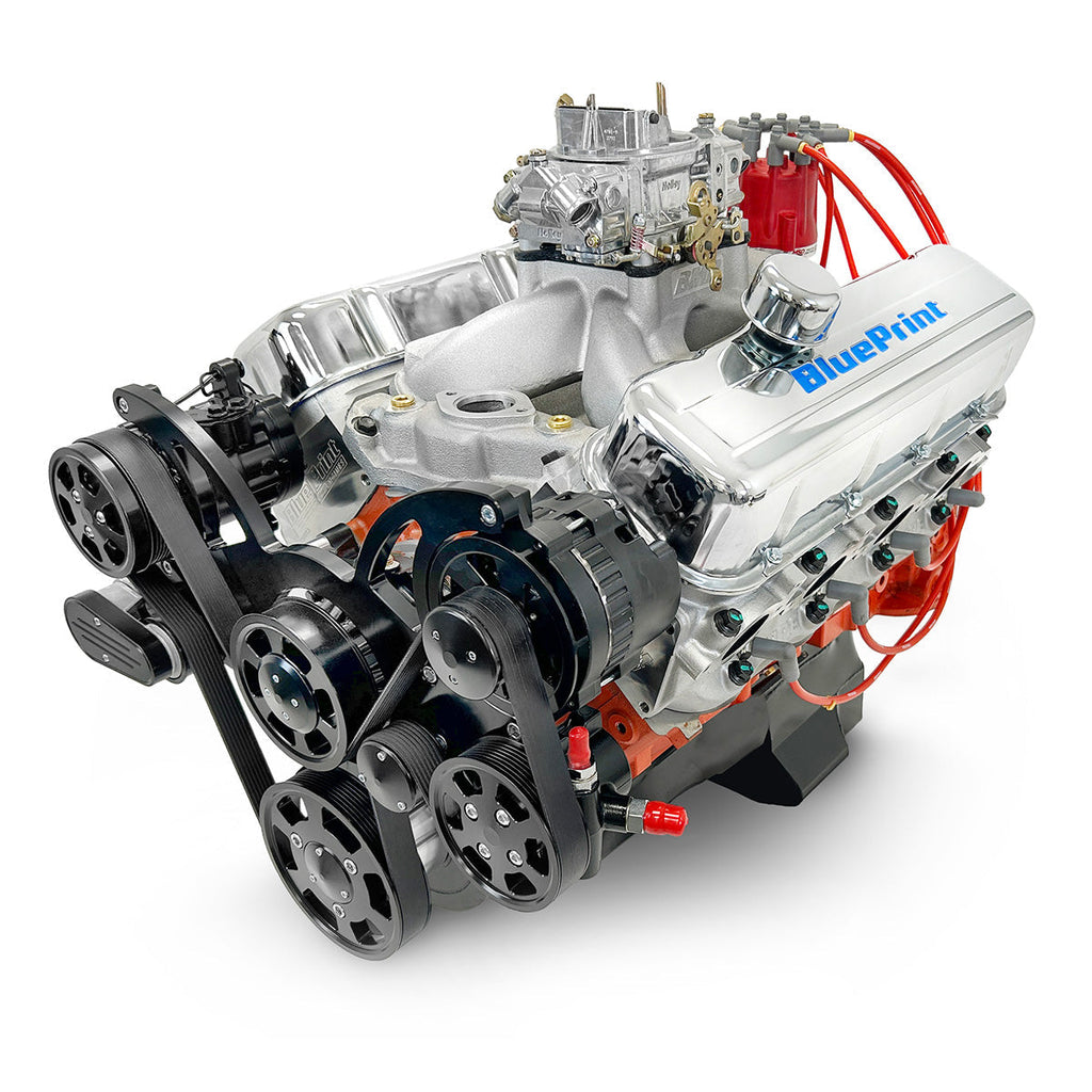 BluePrint Engines PS502CTCKB 502CI GM Big Block Compatible Deluxe Dressed - Carb - Black Kit for Select Chevrolet Bel Air, Chevrolet Biscayne, Chevrolet Blazer, Chevrolet Brookwood, Chevrolet C10, Chevrolet C10 Pickup, Chevrolet C10 Suburban, Chevrolet