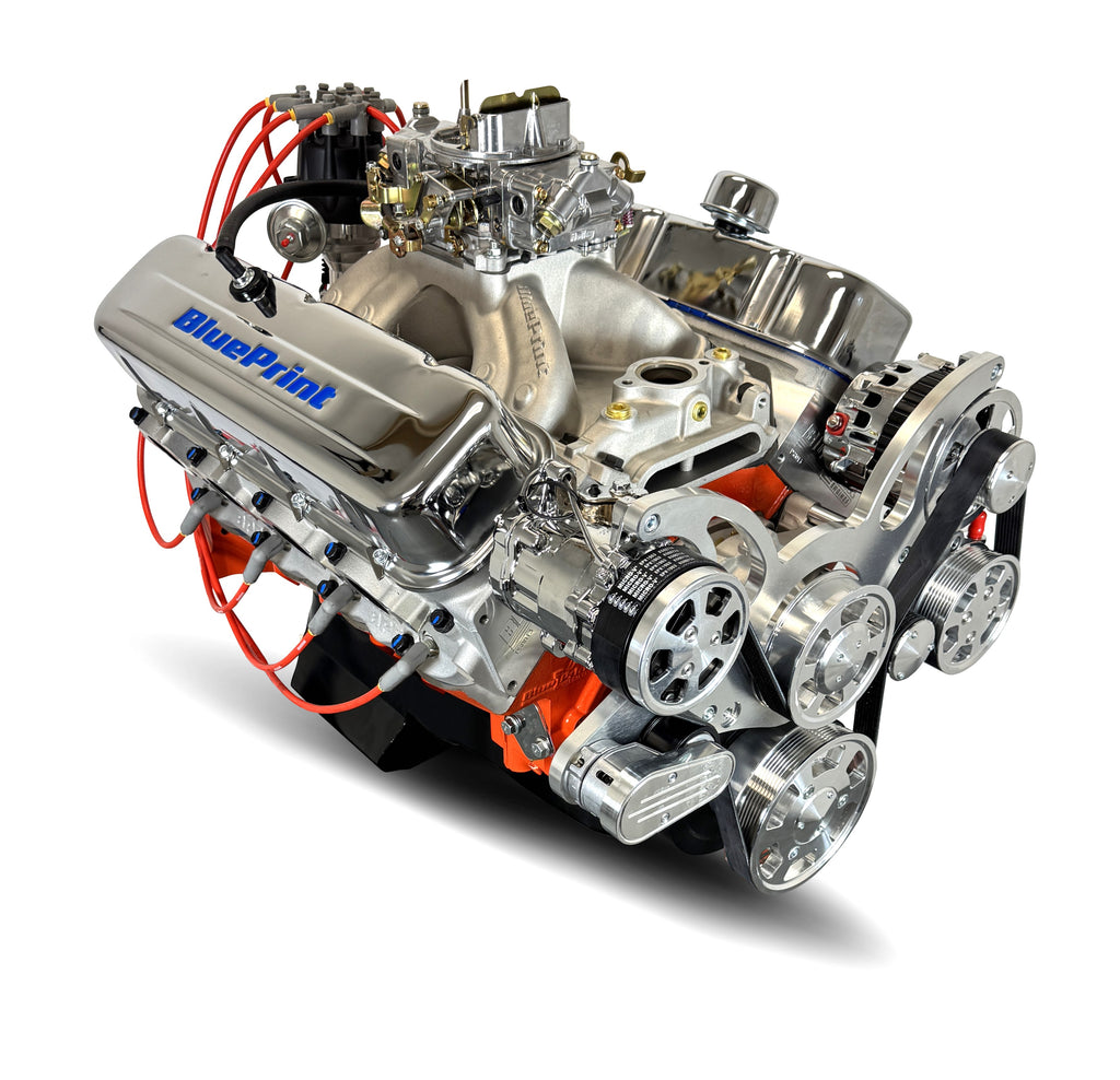 BluePrint Engines PS502CTCK 502CI GM Big Block Compatible Deluxe Dressed - Carb - Polished Kit for Select Chevrolet Bel Air, Chevrolet Biscayne, Chevrolet Blazer, Chevrolet Brookwood, Chevrolet C10, Chevrolet C10 Pickup, Chevrolet C10 Suburban, Chevrolet
