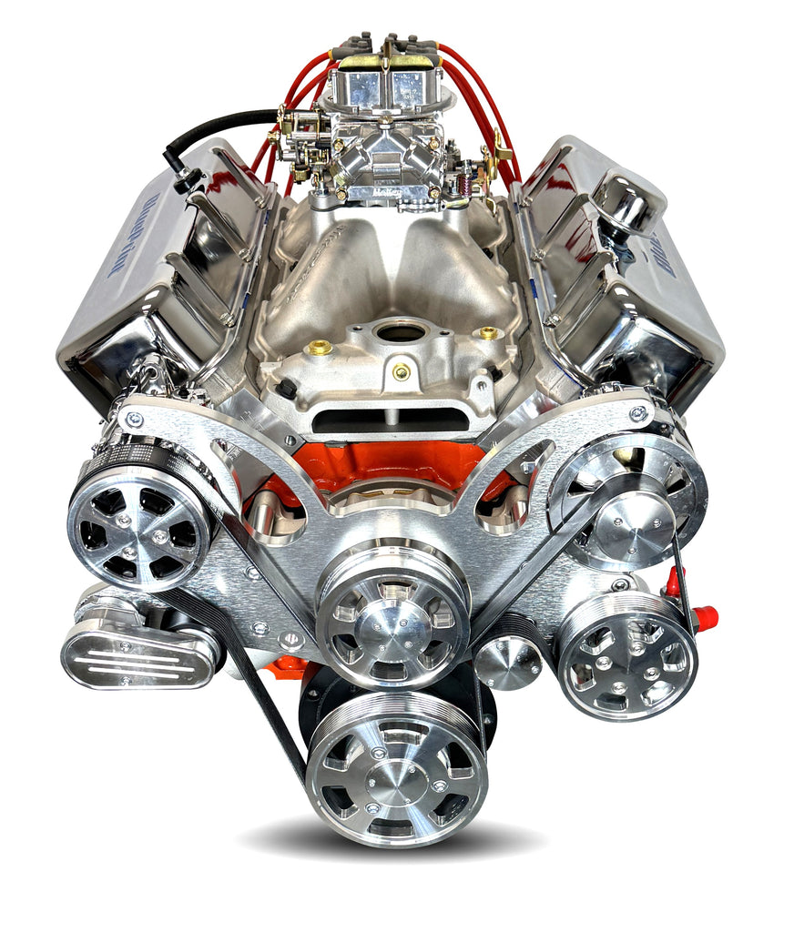 BluePrint Engines PS502CTCK 502CI GM Big Block Compatible Deluxe Dressed - Carb - Polished Kit for Select Chevrolet Bel Air, Chevrolet Biscayne, Chevrolet Blazer, Chevrolet Brookwood, Chevrolet C10, Chevrolet C10 Pickup, Chevrolet C10 Suburban, Chevrolet