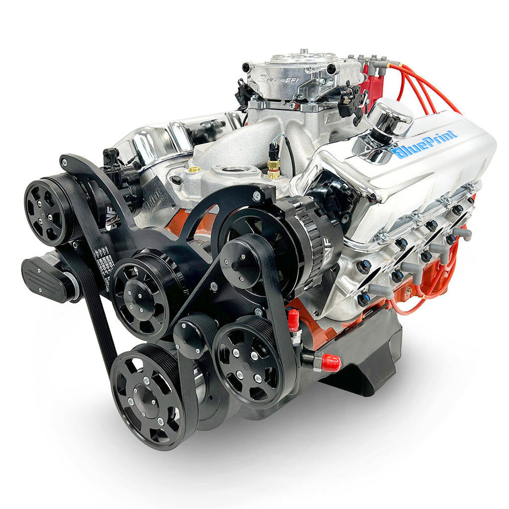 BluePrint Engines PS502CTFKB 502CI GM Big Block Compatible Deluxe Dressed - EFI - Black Kit for Select Chevrolet Bel Air, Chevrolet Biscayne, Chevrolet Blazer, Chevrolet Brookwood, Chevrolet C10, Chevrolet C10 Pickup, Chevrolet C10 Suburban, Chevrolet
