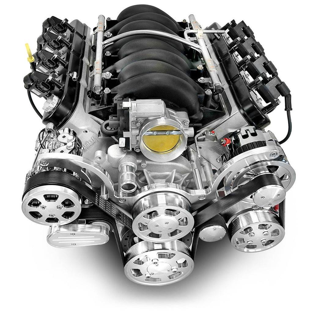 BluePrint Engines PSLS3763CTFK 376CI GM LS Compatible Deluxe Dressed -EFI -Polished Kit for Select Chevrolet B60, Chevrolet B7, Chevrolet Bel Air, Chevrolet Biscayne, Chevrolet Brookwood, Chevrolet C50, Chevrolet C60, Chevrolet C60 Kodiak, Chevrolet