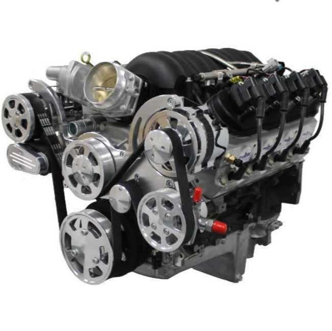 BluePrint Engines PSLS3763CTFK 376CI GM LS Compatible Deluxe Dressed -EFI -Polished Kit for Select Chevrolet B60, Chevrolet B7, Chevrolet Bel Air, Chevrolet Biscayne, Chevrolet Brookwood, Chevrolet C50, Chevrolet C60, Chevrolet C60 Kodiak, Chevrolet