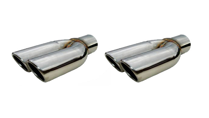 PYPES PERFORMANCE EXHAUST EVT19S 2.5in Splitter Tip w/Rol led Edge Pair Polished