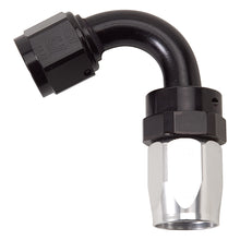 Load image into Gallery viewer, Performance--6-An-BlackSilver-120-Degree-Tight-Radius-Full-Flow-Swivel-Hose-End